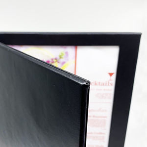 Vente en gros de couvertures de menu éclairées en similicuir noir format A4, double page, avec éclairage LED rechargeable - Product Image 4