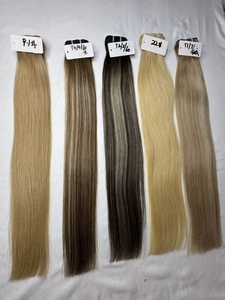 Extensiones de <span class=keywords><strong>Cabello</strong></span> Humano Ruso de Alta Calidad, Doble Trama, con Alineación de Cutículas, Color Castaño <span class=keywords><strong>Claro</strong></span> - Product Image 6