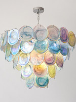 Lustre vintage en verre coloré de Murano, style ligne de pêche, en fer et verre, avec éclairage LED, pour salon, chambre et salle à manger