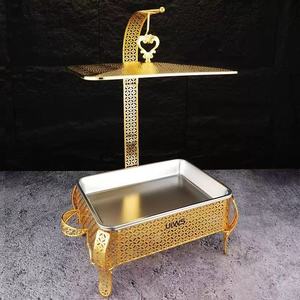 Calentador de Buffet de Lujo con Baño de Oro, Contenedor para Calentar Alimentos, Olla Caliente, Olla para Alcohol, Calentador de Buffet de 5L, Acero Inoxidable, Hierro, 6 - Product Image 4