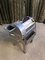 Machine de découpe automatique professionnelle en acier inoxydable à double tête pour fruits et légumes en dés, idéale pour les fraises, l'ail et le gingembre