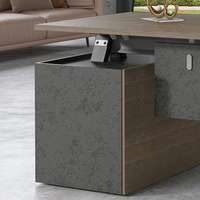 Luxe moderne en forme de L directeur général patron bureau de poste de travail en bois meubles de bureau ensemble de Table gestionnaire bureau exécutif