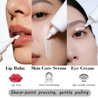 Emballage personnalisé en plastique souple avec bouchon en acrylique pour gloss à lèvres, crème pour les yeux, soins de la peau, embout applicateur pour tubes de cosmétiques, lotions et crèmes