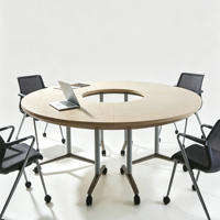 Table de conférence pliante moderne, table de formation et de réunion modulaire pour bureau, avec roulettes