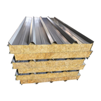 Panneaux sandwich d'isolation thermique et acoustique en acier galvanisé avec âme en laine de roche ignifuge A1 certifiée CE de haute qualité, directement de l'usine.