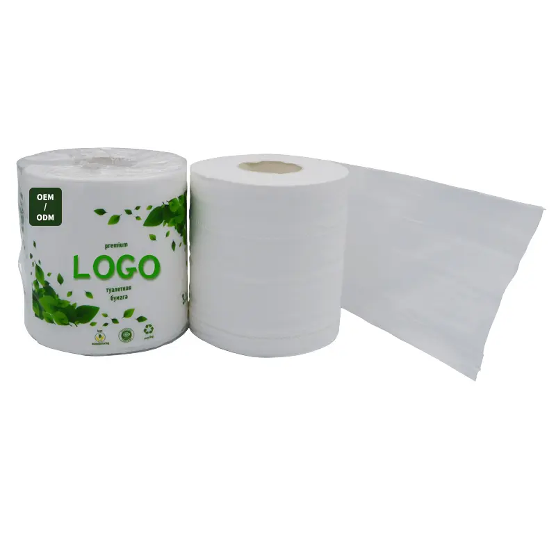 Beste Kwaliteit Aangepaste Logo 2-laags Bamboepulp Toiletpapier Rol Sterk Absorberend Toiletpapier Toiletpapier