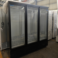 Réfrigérateur commercial à prix d'usine, refroidissement par air, congélateur vertical à porte vitrée, réfrigérateur à porte vitrée