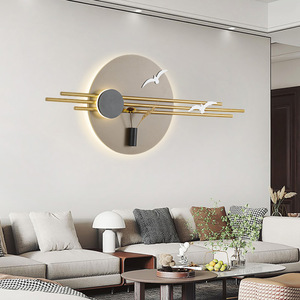 Lámpara de Pared LED de Hierro Minimalista Moderna con Estilo de Lujo Ligero para Sala de Estar, Dormitorio, Ambiente Creativo, Iluminación para Hotel y Sala de Exposiciones - Product Image 1