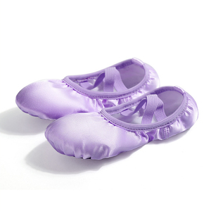 MOQ Basso Scarpette da Ballerina Morbide per Allenamento e Lezioni di Danza Scarpe da Balletto in Raso da Donna e Ragazza con Lacci Elastici e Suola Spezzata - Product Image 3