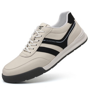 กัวชาโอรองเท้าผ้าใบสีขาวผู้ชายพื้นรองเท้ายางระบายอากาศได้ดีส้นเตี้ยรองเท้าลำลองสำหรับเล่นกีฬา - Product Image 5