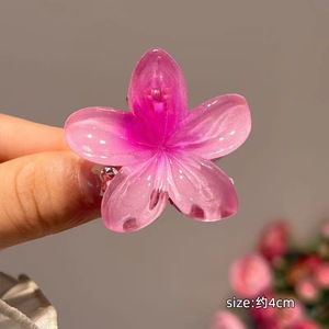 European And American Style Colorful Plumeria Hair <b>Clips</b> Flower Hair Claws Vintage Hair Accessories For Women Back Head Decor - Product Image 6