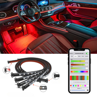 Kit d'éclairage LED RGB pour sous-sol de voiture, étanche IP68, contrôle par application, bande néon universelle, éclairage ambiant intérieur/extérieur