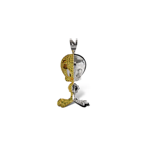 Pendentif Danta Gems Iced Tweety Bird entièrement serti de pierres de zircone cubique brillantes dans un style hip-hop luxueux et ludique - Product Image 3