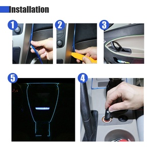 Luces <span class=keywords><strong>LED</strong></span> de Tira para Interiores de Automóviles, Cable EL, Luces de Neón USB, Luces Intermitentes, Kits de Iluminación Ambiental para Decoración Interior de Automóviles - Product Image 6
