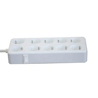 Produk baru EU pelindung gelombang Strip daya USB 10 lubang Outlet Grounded extender1.5 M 4 USB 10 Outlet adaptor steker