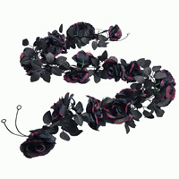 Guirlande de roses artificielles en soie pour couvrir les tuyaux de climatisation, décoration florale en plastique pour plafond et mur intérieur