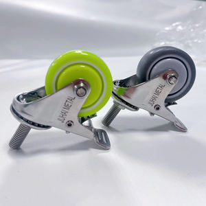 Fabrik preis benutzer definierte Farbe 2 Zoll 50kg Tragfähigkeit Edelstahl tpr Nylon pu Nachlauf Stahl Rollen rad starr - Product Image 4