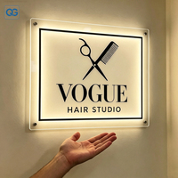 Enseigne lumineuse en néon acrylique rétroéclairée personnalisée, enseignes électroniques LED pour salon de coiffure, studio de beauté, enseigne murale 3D illuminée pour entreprise