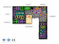 Parc de trampolines intérieur en forme de L avec piscine à balles hexagonale et aire de jeux souple pour centre commercial – Fabricant professionnel