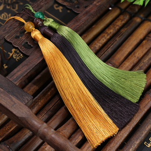 Chinese Style Tassel <b>Bookmark</b> 13Cm Mixed Colors Polyester Classic Design For Bags Clothing Fans Swords Gift - Product Image 1