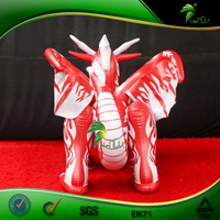 Ballon gonflable personnalisé rouge et blanc en forme de dragon à chevaucher