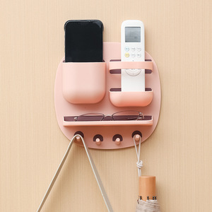 Étagère de rangement murale en plastique ronde rose sans perçage pour salle de bain et cuisine, style minimaliste, support de placard - Product Image 4