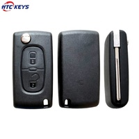 Coque de clé plip 2 boutons de bonne qualité avec lame à rainures et support de pile pour clé de voiture Citroën
