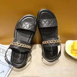 S1224T 2024 Baotou, sandalias informales de verano para mujer, semipantuflas de moda con tacón de 5cm de altura, zapatos de tacón alto de diseño plano