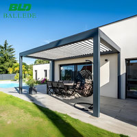 Pergola intelligente en aluminium, motorisée, à lames orientables, toit résistant aux intempéries, gazebo bioclimatique sur mesure, pavillon