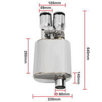 Aspirateur de silencieux universel 2.5/3 pouces 63/76mm avec embout d'échappement Télécommande REMUS Tuyau d'échappement Valvetronic