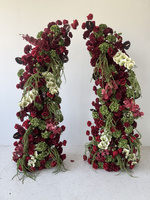 F133 Arche de fleurs d'hortensia en soie personnalisée de haute qualité, boules décoratives, chemin de table, guirlande pour décorations de mariage intérieures/extérieures sur mesure