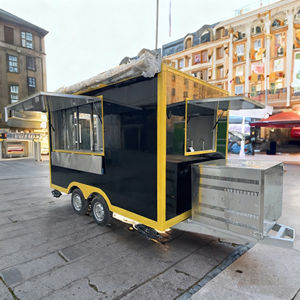 Commercial Towable Stainless Steel 4-Wheel 13ft Food Cart with Optional <b>Refrigerator</b> for Dessert and Ice Cream Mobile Vending - Product Image 2