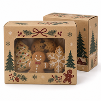 Boîte en carton personnalisée pour boulangerie avec fenêtre transparente pour biscuits, pâtisseries, desserts et chocolats