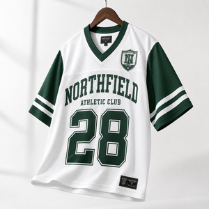Custom Vintage <b>College</b> American Football Jersey Oversized Short Sleeve Printed Streetwear Team Fan Apparel Game Day Wear - Product Image 4