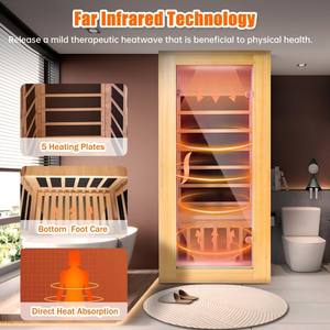 Massivholz Infrarot-Trockensauna für 1 Person Indoor-Spa-Raum mit Ferninfrarot-Kohleheizung Hergestellt in den USA - Product Image 6