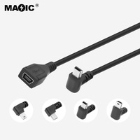 Câble USB 2.0 de type A mâle vers mini USB mâle coudé à 90 degrés, personnalisable OEM, 1M, 1.5M, 2M