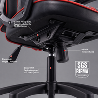 Chaise de jeu ergonomique à dossier haut, mécanisme d'inclinaison papillon, accoudoirs rembourrés, chaise de bureau pivotante en cuir PU