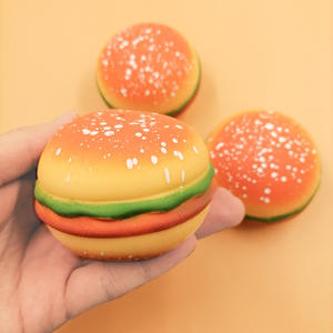 Divertido y Adorable Juguete Antiestrés de Hamburguesa, Simulación de Comida, Juguete de Compresión TPR, Pelota Antiestrés - Product Image 2