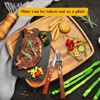 Papan Pemotong Batu Akasia, Papan Pemotong Keju Kayu, Papan Pemotong Steak dan Sayuran, Nampan Sajian dengan Logo yang Dapat Disesuaikan