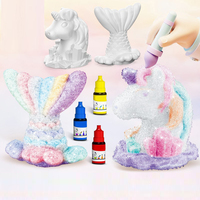 Kit de Manualidades para Niños, Cristales 3D que Crecen, Juego de Pintura de Yeso, Juguetes de Dibujo, Certificado EN71, Juego de Juguetes Mágicos de Unicornio y Sirena