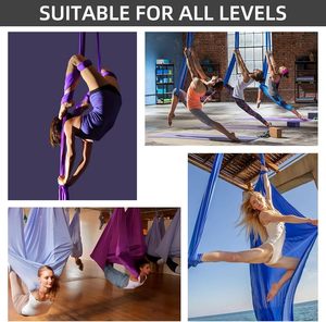 Set di amaca colorata in Nylon 40D con guida Hardware accessori per Pilates Fitness a tutti i livelli-9/15/20 yarde - Product Image 4