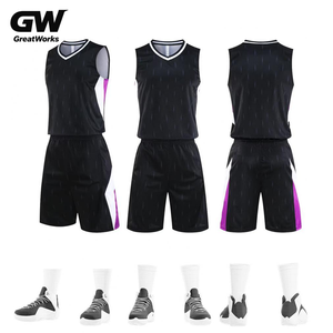 ชุดบาสเก็ตบอลชายแบบไม่มีแขน ผ้าโพลีเอสเตอร์/ไนลอน ระบายอากาศ แห้งเร็ว ปรับแต่งได้ ไซส์ใหญ่พิเศษ XL ชุดยูนิฟอร์มทีมแบบซับลิเมชั่น - Product Image 4