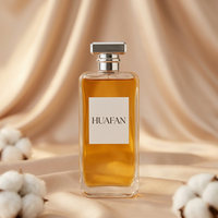 Flacon de parfum rectangulaire de luxe en verre transparent de 100 ml, flacon pulvérisateur de parfum vide avec bouchon carré argenté, logo personnalisé