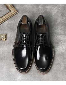 Nouvelles Chaussures Oxford en Cuir Véritable pour Hommes, à Lacets, en Cuir de Vachette de Qualité Supérieure, Habillées, à Bout Pointu, Confortables pour le Travail, Antidérapantes - Product Image 5