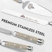 Set pisau pemotong kue pernikahan, kelas profesional mewah Stainless Steel Server yang dapat digunakan kembali dan pisau Kombo untuk acara resepsi