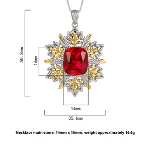 Collier pendentif flocon de neige grand format en cuivre plaqué or avec zircone cubique, écologique et de qualité supérieure, 14*16MM, pour femmes, idéal pour les banquets - Product Image 2