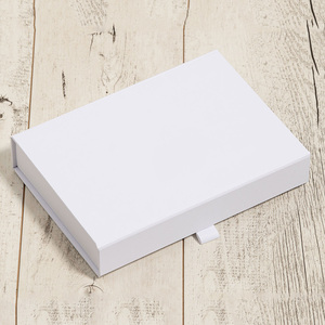 Custom Logo <b>White</b> Rigid Grey Cardboard Packaging Magnetic Paper <b>A5</b> Shallow Gift Box - Product Image 1