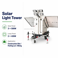 Système d'éclairage LED solaire hors réseau à alimentation CC, homologué CE/ISO9001, portable, remorquable, sur remorque