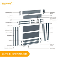 Stores à enroulement double couche coupe-vent WR130-180 avec écran solaire vertical à ressort pour hôtels, maisons et bureaux