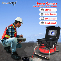 Caméra d'inspection de canalisation 10,1 pouces avec moniteur HD, câble, éclairage LED réglable 12 LED, DVR et kit compteur de distance